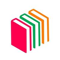 Colorful stacked books illustration. A symbol of knowledge, literature, and learning resources for libraries, schools, and personal enrichment. vector