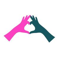 ASL I Love You hands design. An abstract, two-tone graphic with stylized forms, symbolizing communication and affection through visual gesture. vector