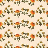 Coquette rustic floral seamless pattern, background for fabric, wallpaper, wrapping, clothes vector