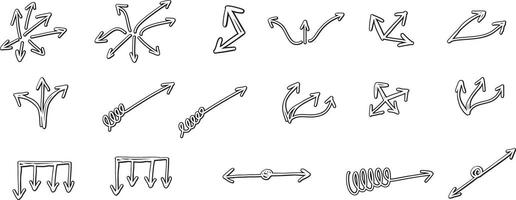A Set of Hand Drawn Arrows vector