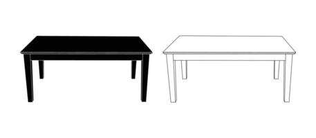 Isolated Table and Sketch Combo vector