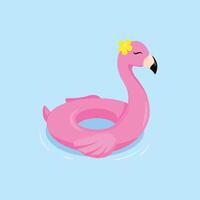 Flamingo Float Flat Design Summer vector