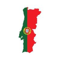 Portugal Map with Flag Base vector