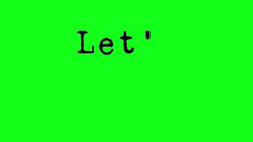 Animated lets go on green screen background video