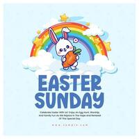 Happy Easter Celebration Template with Colorful Background vector