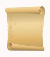 Parchment paper, old scroll papyrus, empty frame in cartoon style vector