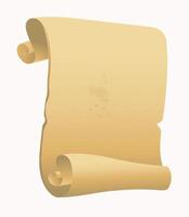 Parchment paper, scroll papyrus, empty frame, blank in cartoon style illustration vector