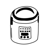 Multicooker hand drawn sketch vector