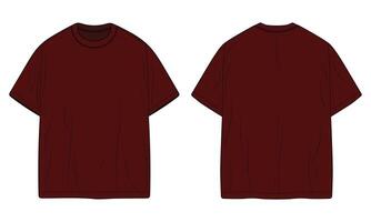 Plain maroon T-shirt template vector