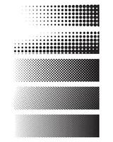 Set of different halftone pattern effect elements vector