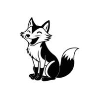 silhouette of a fox smiling isolated on a white background vector