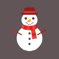 Flat snowman icon, Christmas snowman vector