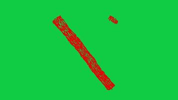 Hand drawn sketch cross and check mark, true or false marks with hand-drawn brush effect graphic animation on green screen background, 4k footage video