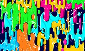 Slime of neon color background in graffiti style vector
