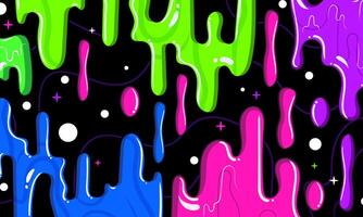 Slime drips of bright color background in graffiti style vector