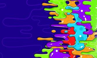Slime drips of neon color background in graffiti styles vector