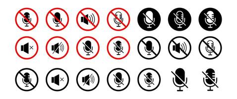 No sound warning sign design on transparent background, Quite and Silence area information sign pictogram, Signal icon buttons, for app and Banner vector