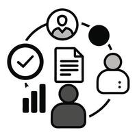 Collaborative workflow and project management system vector