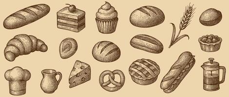 An artistic rendering showcasing an array of delectable french pastries on a neutral background vector