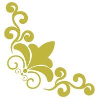 Gold damask corner on transparent background ,elements for decoration vector