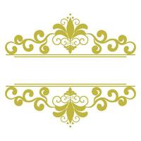 Gold damask flowers frame and text box on transparent background ,elements for decoration vector