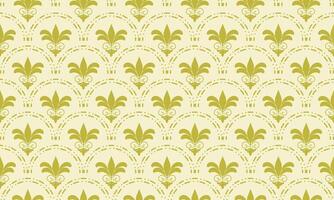 seamless pattern designs with gold damask flower on light yellow background, design for fabric or various pattern printing works. vector