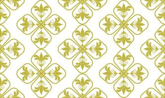 seamless pattern designs with gold damask flower on white background, design for fabric or various pattern printing works. vector