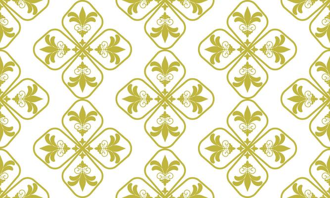 seamless pattern designs with gold damask flower on white background, design for fabric or various pattern printing works.