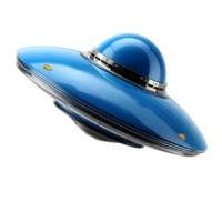 3d rendering ufo flying blue object perspective view png