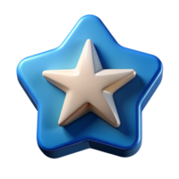 3D Icon of a Five-Pointed Star with Layered Star Design, Glossy Dimensional Symbol Featuring Overlapping Stars png
