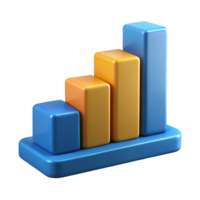 3D Bar Graph Icon and Chart Icon, Business Data Visualization, Analytics, Performance Tracking, and Financial Report Symbol in Digital Design png