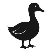 Black duck silhouette profile clean white background vector