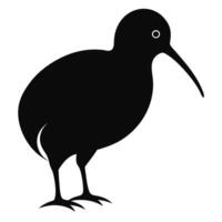 Kiwi bird profile silhouette black and white design vector