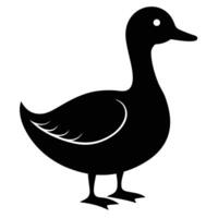 Minimalist black duck silhouette background design vector