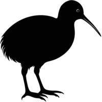Black kiwi bird silhouette isolated graphic for design vector