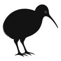 Kiwi bird silhouette black and white design background vector