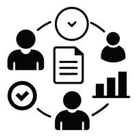 Teamwork collaboration workflow process management vector