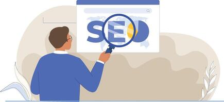 How to Choose the Right SEO Company 2D Illustration for Digital Marketing and Business Growth vector