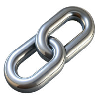 3D Icon of Interconnected Silver Chain Link for Security and Connection Concepts png
