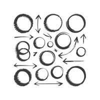 Handdrawn Circles Arrows and Diagram Elements for Visual Communication vector