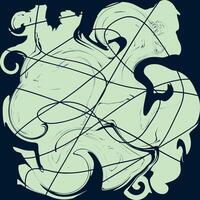 Abstract Composition of Swirling Forms and Lines vector