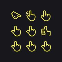 Yellow Line Hand Gestures and Pointers vector