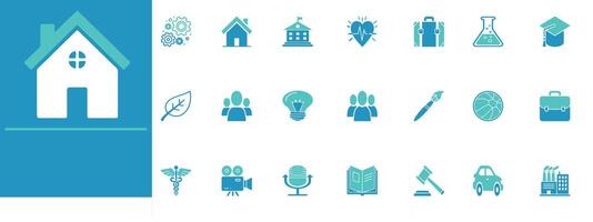 Editable sector of society icons with clean, modern design vector