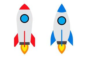 Rocket icon set simple design vector