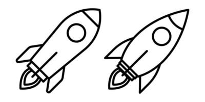 Rocket icon line style simple design vector