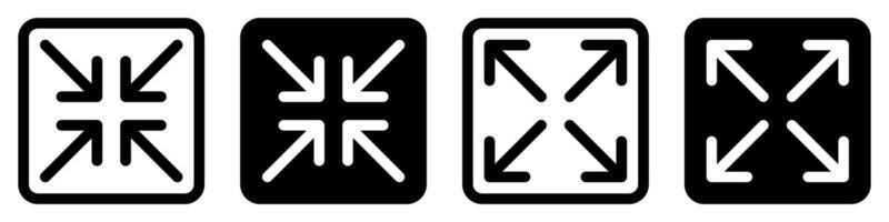 Minimize and maximize icons set vector