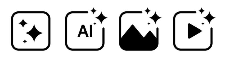 Ai generate icon set vector