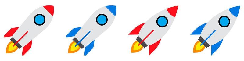 Rocket icons set simple design vector