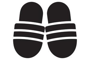 Slipper icon flat black and white illustration vector