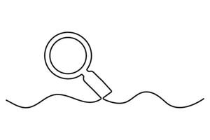 Continuous line drawing magnifying glass symbol concept vector